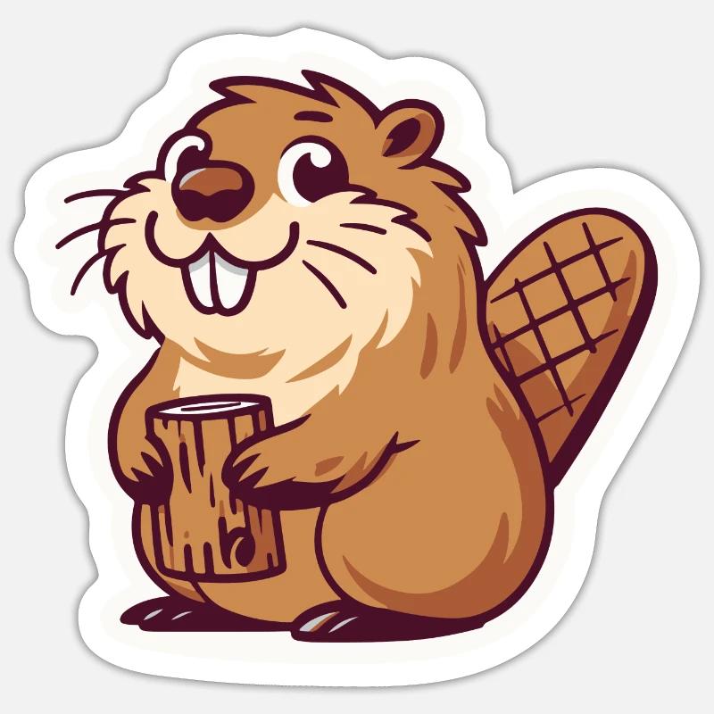 Bobr Meme Beaver - Sticker size S (10 x 10 cm) - white matte