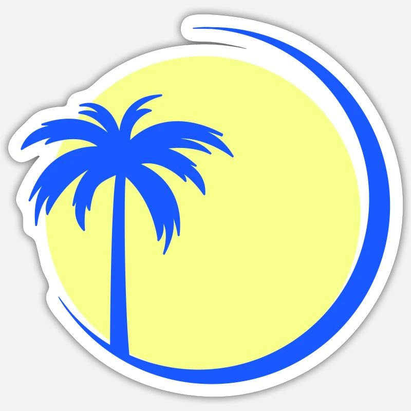 palmier - Sticker taille S (10 x 10 cm) - blanc mat