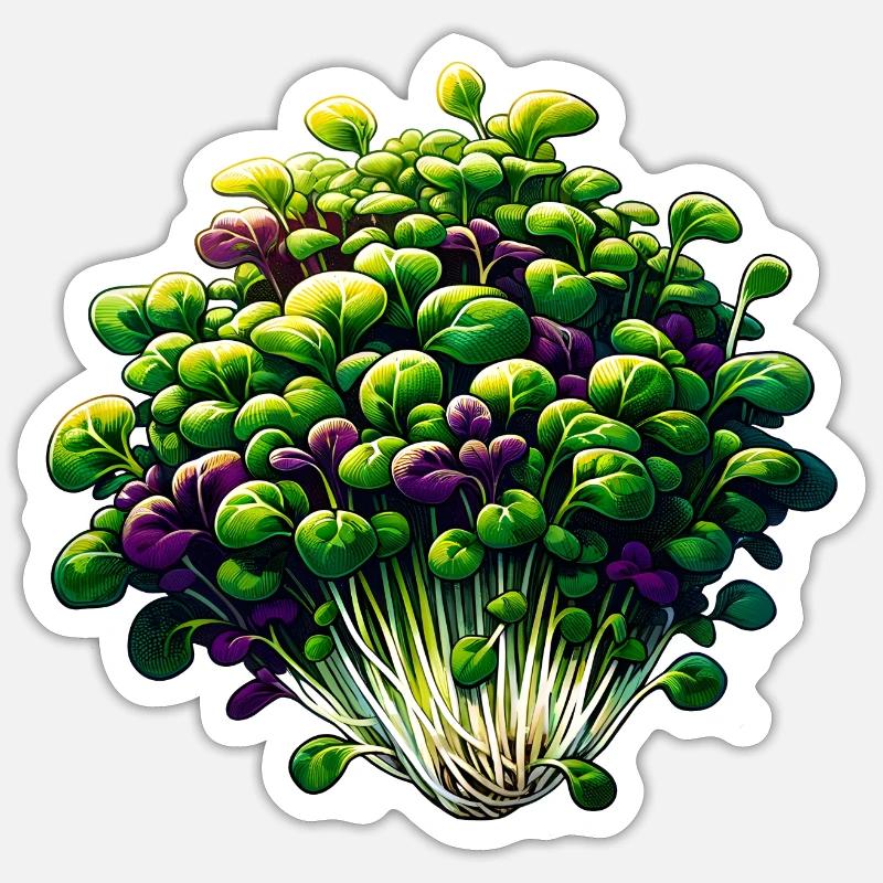 Micro-pousses Agriculture Vegan Sprouts - Sticker taille S (10 x 10 cm) - blanc mat