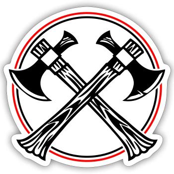 Axe Icon - Sticker size S (10 x 10 cm) - white matte - Front