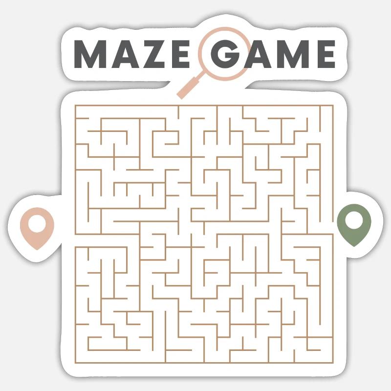 Jeu de labyrinthe Sticker taille S (10 x 10 cm)