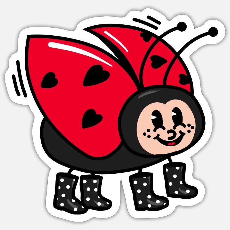 Cute Ladybug - Lady bug - Sticker size S (10 x 10 cm) - white matte