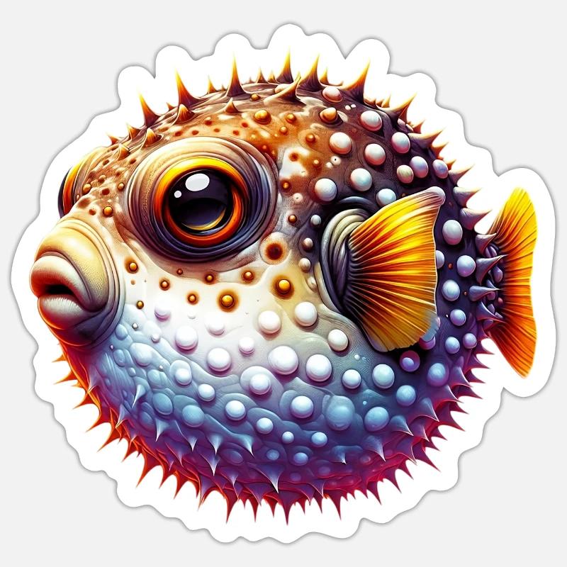 Blowfish - Sticker size S (10 x 10 cm) - white matte