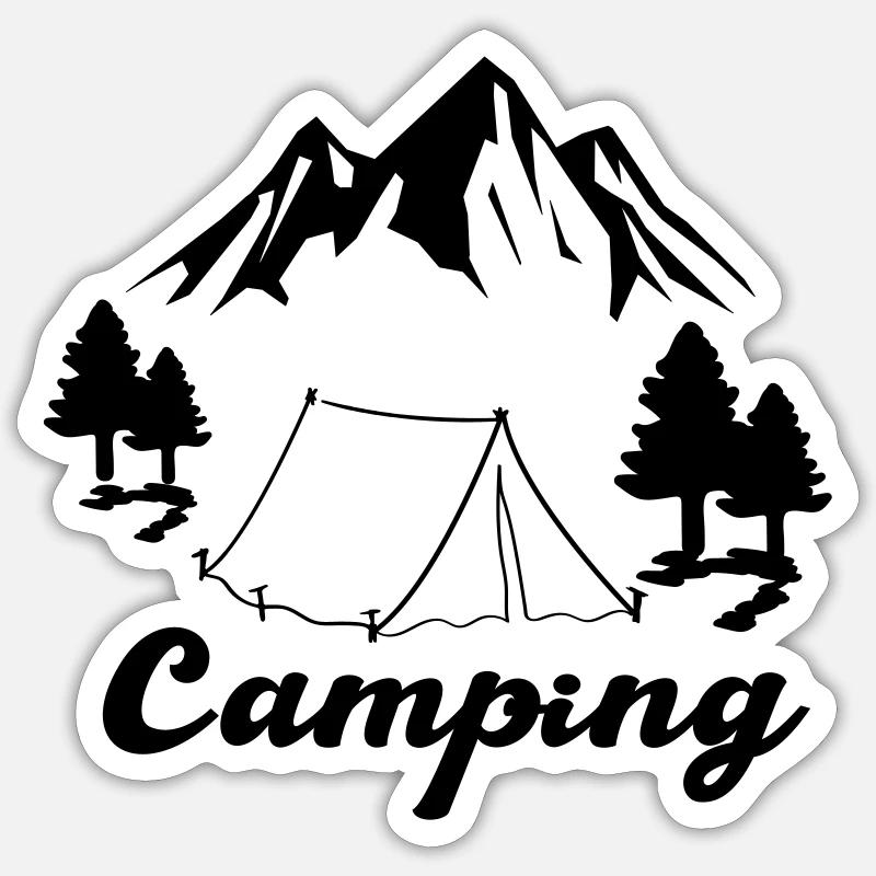 camping - Sticker Größe S (10 x 10 cm) - Mattweiß