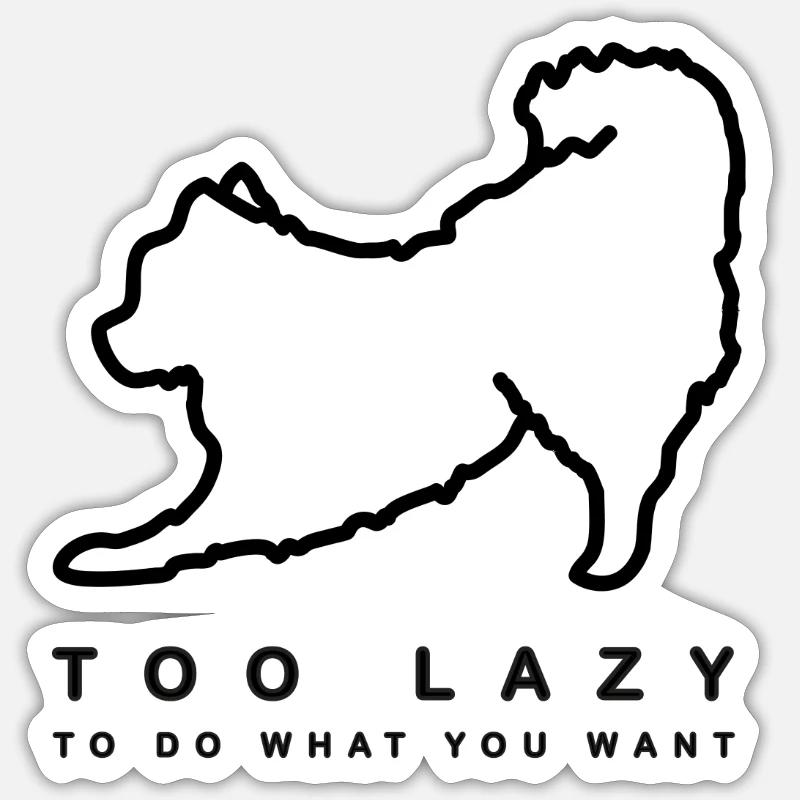 Zwergspitz - Sticker Größe S (10 x 10 cm) - Mattweiß