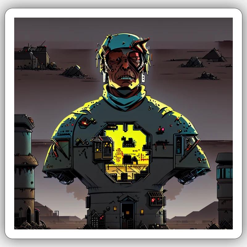 post-apocalyptique2 - Sticker taille S (10 x 10 cm) - blanc mat