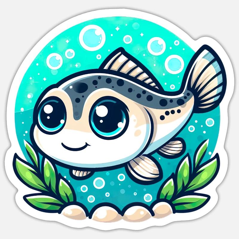 Salmoni - Sticker taille S (10 x 10 cm) - blanc mat