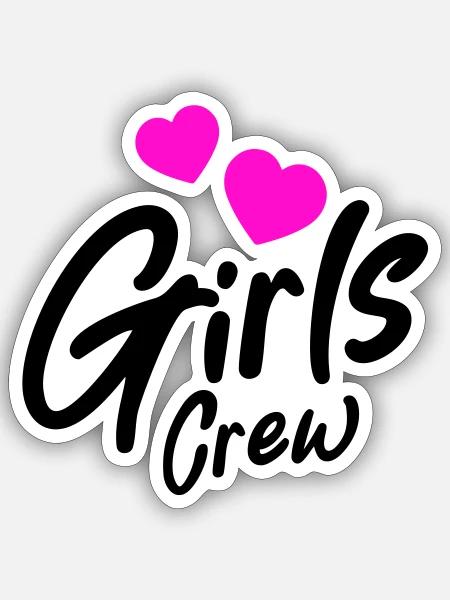 Girls Crew Herz - Sticker Größe S (10 x 10 cm) - Mattweiß