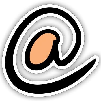 @ sign. Ät / At Symbol. Web icons. Enamel. - Sticker size S (10 x 10 cm) - white matte - Front