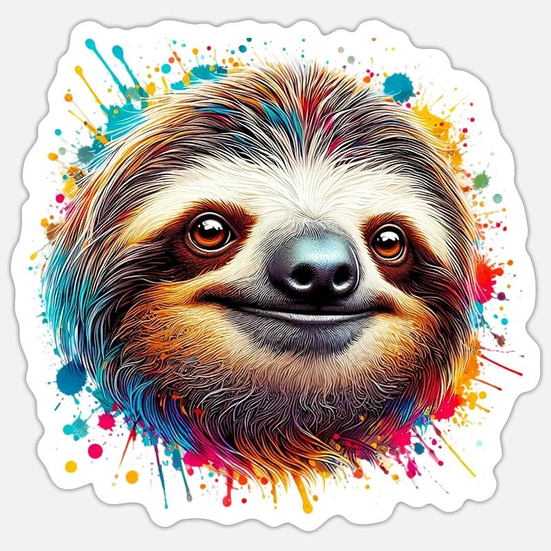 Sloth - Sticker size S (10 x 10 cm) - white matte
