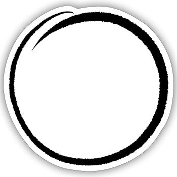 Decorative circle / round frame, hand-drawn - Sticker size S (10 x 10 cm) - white matte - Front