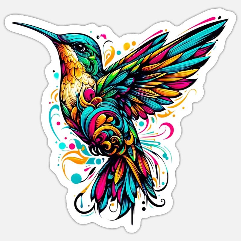 Hummingbird - Sticker size S (10 x 10 cm) - white matte