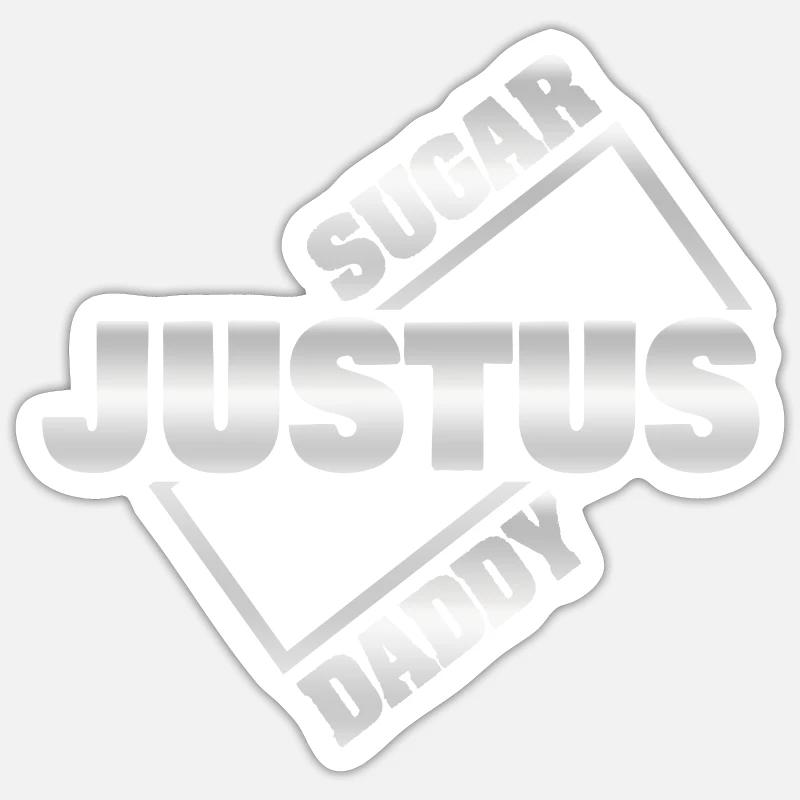 Justus - Sticker Größe S (10 x 10 cm) - Mattweiß