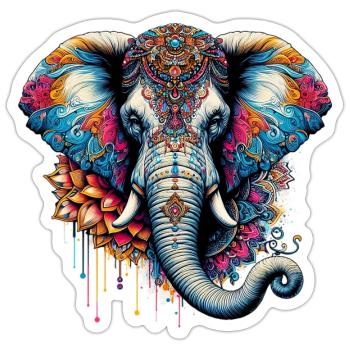 Elefant - Sticker Größe S (10 x 10 cm) - Mattweiß - Vorne