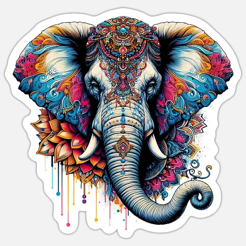 Elephant - Sticker size S (10 x 10 cm) - white matte