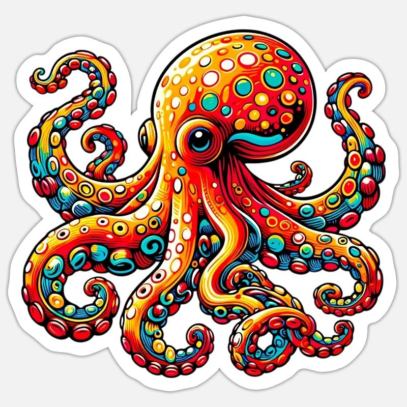 Krake Sticker Größe S (10 x 10 cm)
