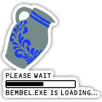 Bembel EXE Loading - Sticker Größe S (10 x 10 cm) - Mattweiß - Vorne