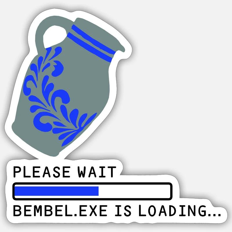 Bembel EXE Loading - Sticker size S (10 x 10 cm) - white matte