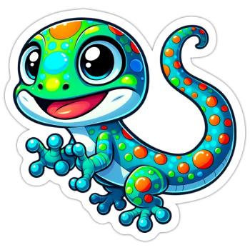 Gecko - Sticker size S (10 x 10 cm) - white matte - Front