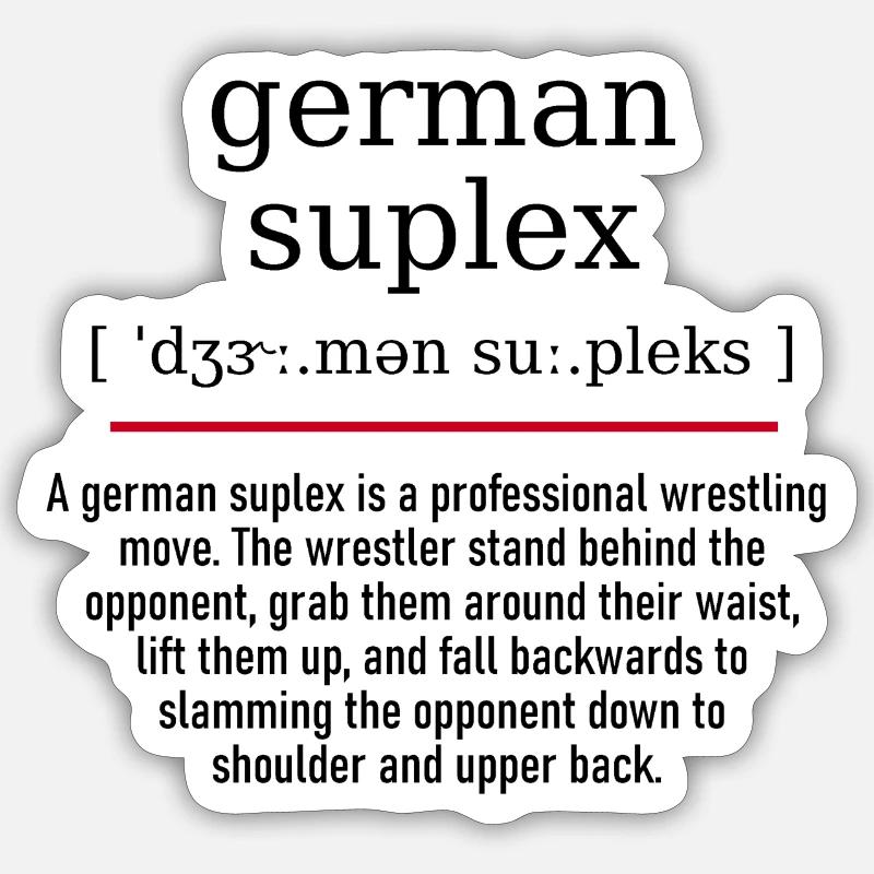 german suplex - spelling and description Sticker Größe S (10 x 10 cm)