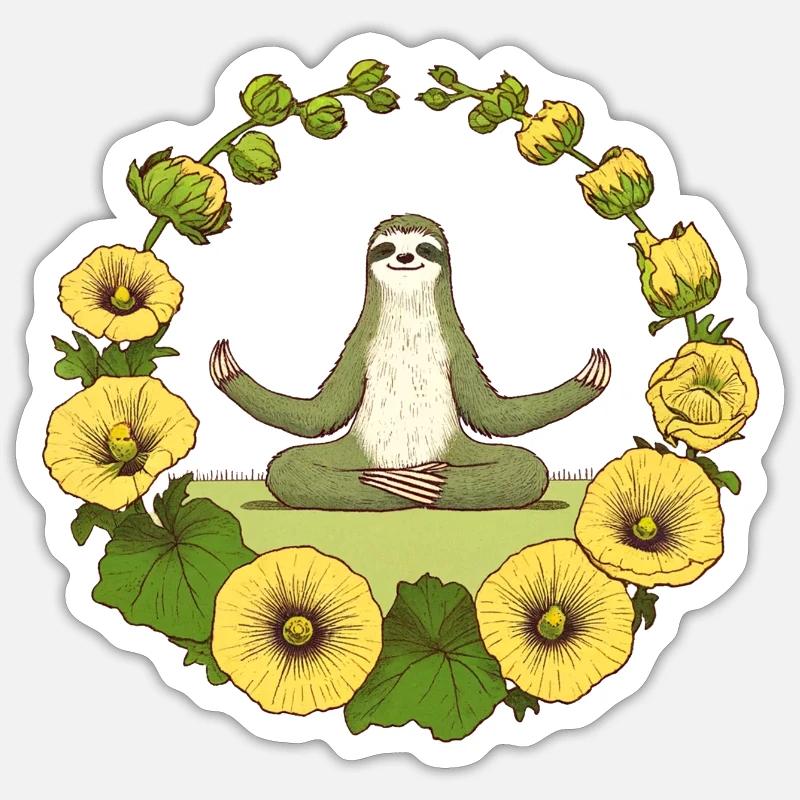 Zen Sloth Sticker size S (10 x 10 cm)