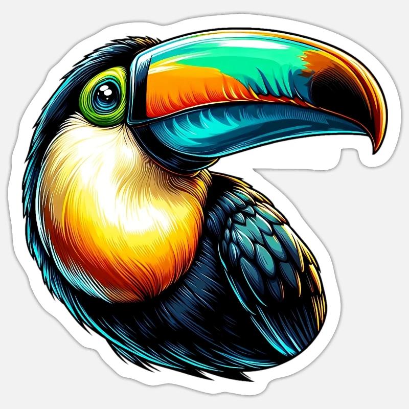 Toucan - Sticker size S (10 x 10 cm) - white matte