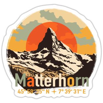 Matterhorn Mountain Hiking Zermatt Souvenir - Sticker size S (10 x 10 cm) - white matte - Front