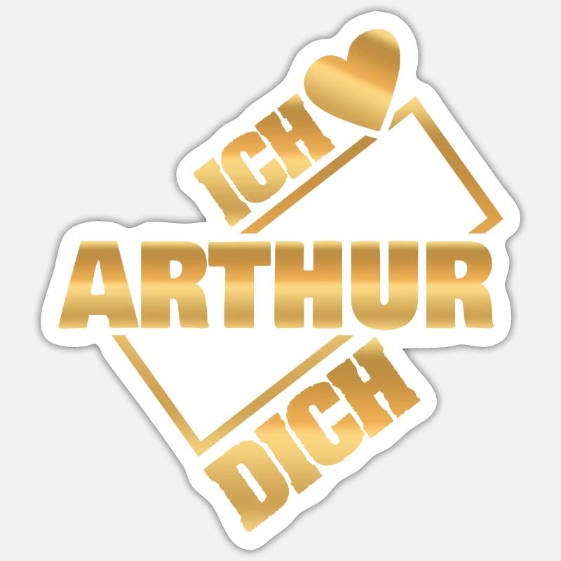 Arthur - Sticker taille S (10 x 10 cm) - blanc mat