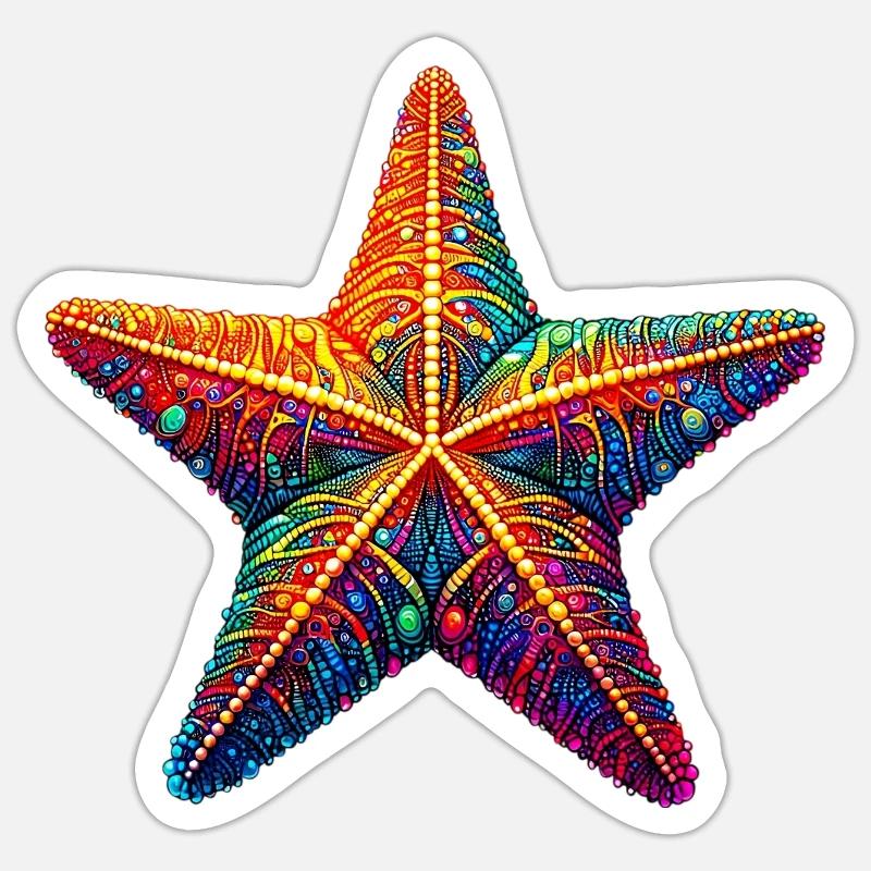 Étoile de mer - Sticker taille S (10 x 10 cm) - blanc mat