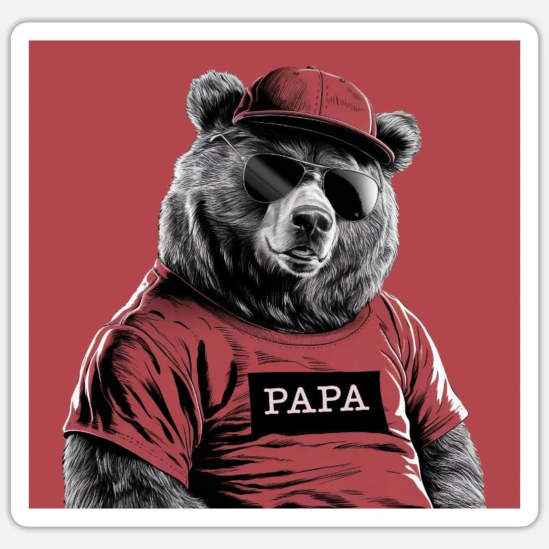 Papa à câliner - Sticker taille S (10 x 10 cm) - blanc mat
