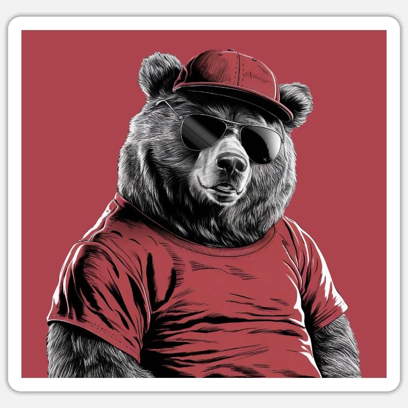 Papa Cuddly Bear Sticker size S (10 x 10 cm)