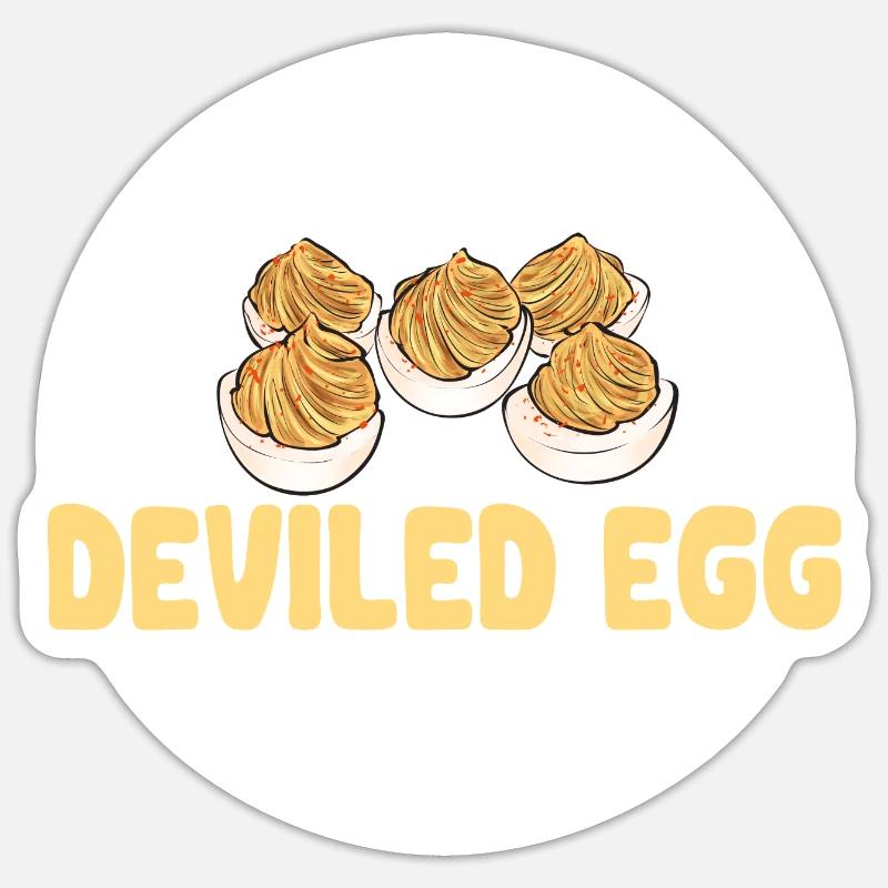 Gefüllte Eier Deviled Eggs - Sticker Größe S (10 x 10 cm) - Mattweiß