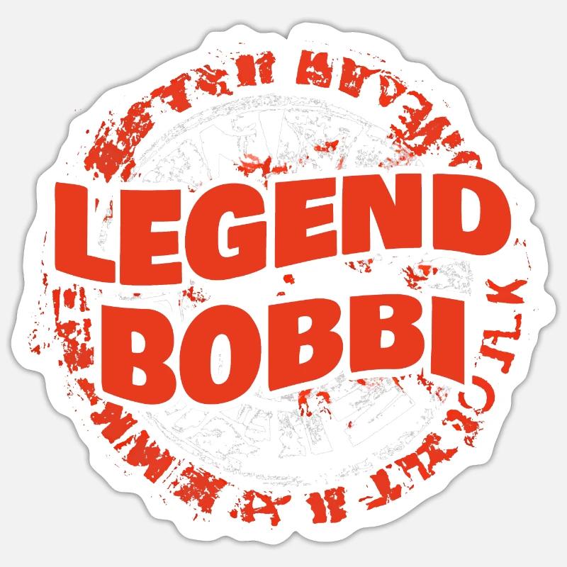 Mann Bobbi - Sticker Größe S (10 x 10 cm) - Mattweiß