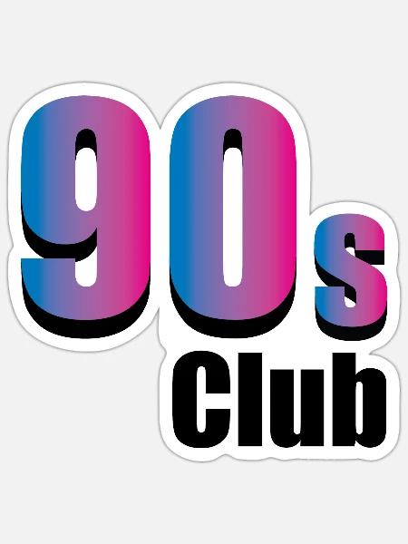 90s club - Sticker Größe S (10 x 10 cm) - Mattweiß