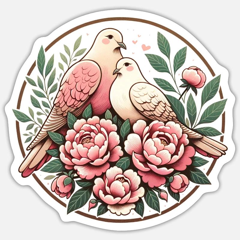 Mourning Doves Sticker size S (10 x 10 cm)