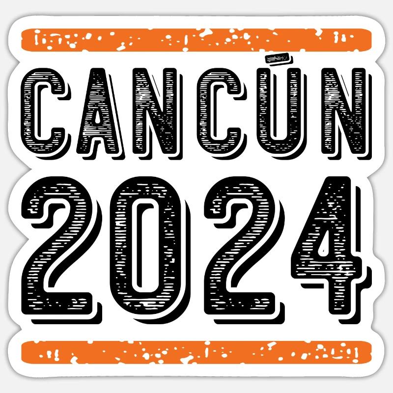 Cancun Millésime 2024 - Sticker taille S (10 x 10 cm) - blanc mat