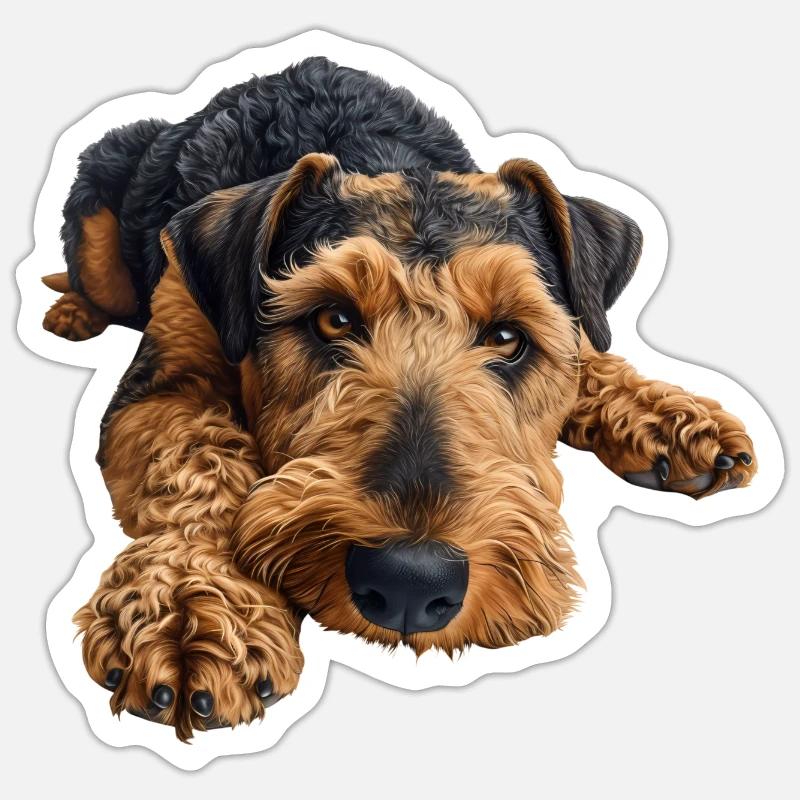 Airedale Terrier - Sticker size S (10 x 10 cm) - white matte