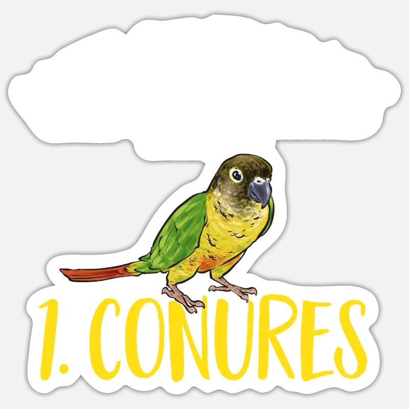 Perruche Molina Perroquet Perruche oiseau - Sticker taille S (10 x 10 cm) - blanc mat