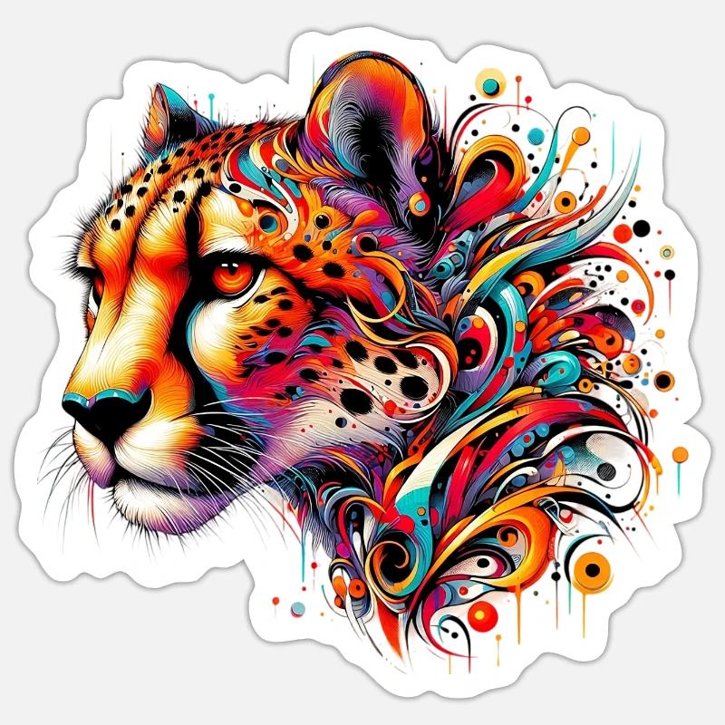 Cheetah - Sticker size S (10 x 10 cm) - white matte