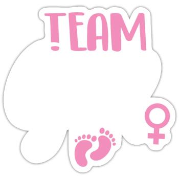 Team Girl - Gender Reveal Celebration Baby Shower - Sticker Größe S (10 x 10 cm) - Mattweiß - Vorne