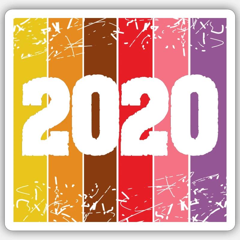 Année 2020 - Sticker taille S (10 x 10 cm) - blanc mat