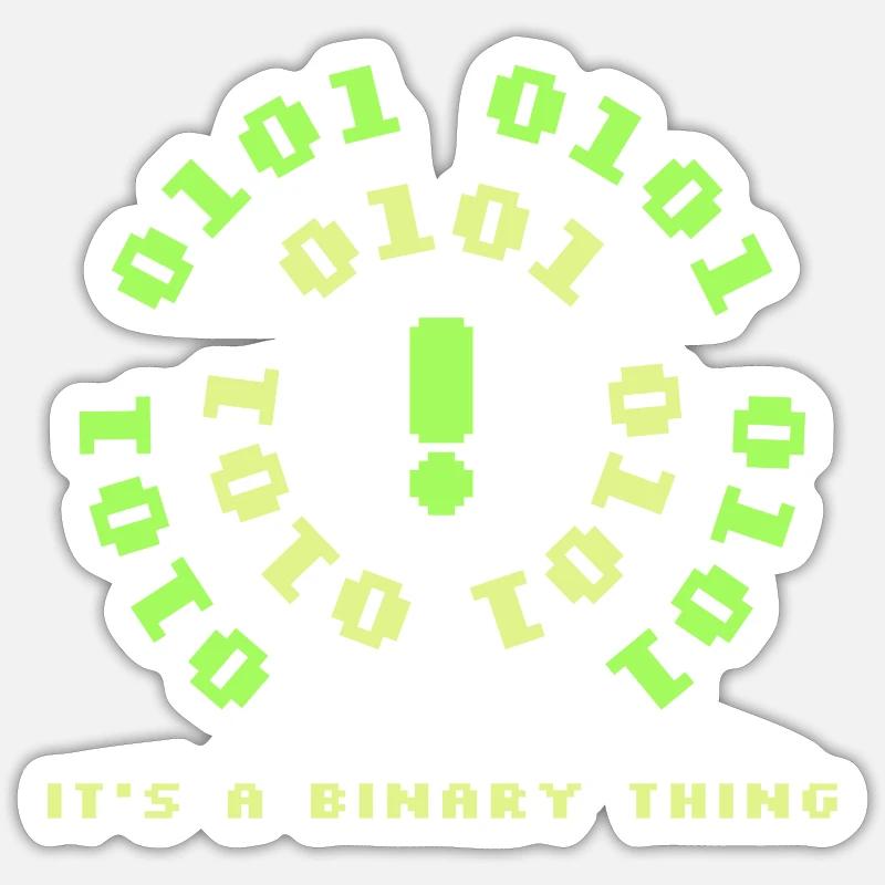 Binary design - Sticker size S (10 x 10 cm) - white matte