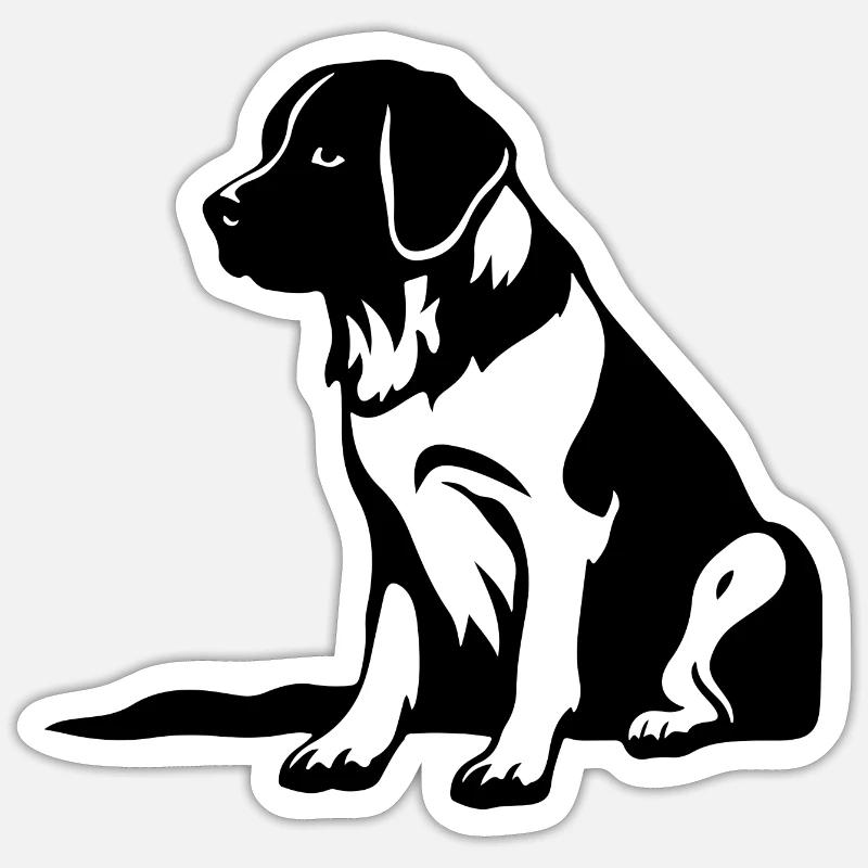 Saint Bernard Dog - Sticker size S (10 x 10 cm) - white matte