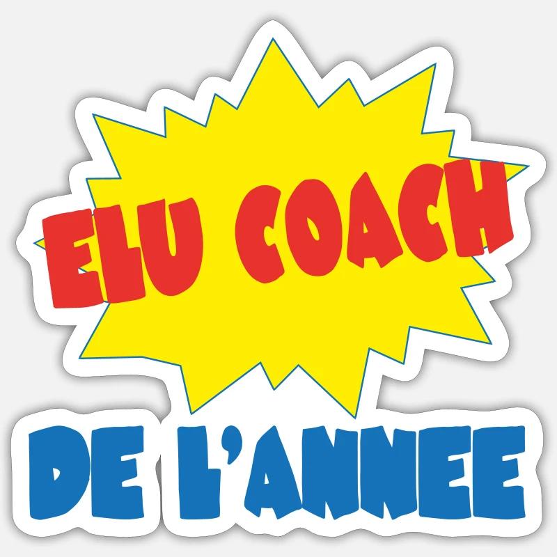 COACH de l'année - Sticker taille S (10 x 10 cm) - blanc mat