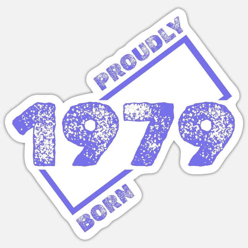 Idée cadeau 1979 - Sticker taille S (10 x 10 cm) - blanc mat