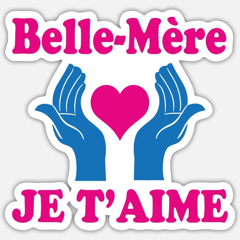 Stiefmutter ICH LIEBE DICH - Sticker Größe S (10 x 10 cm) - Mattweiß