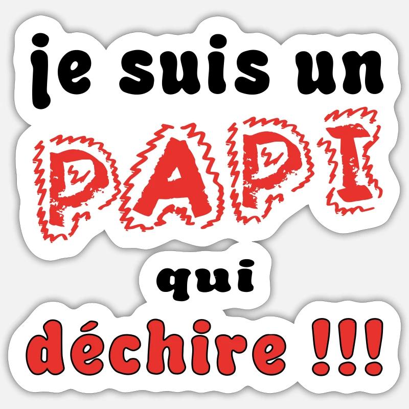 PAPI PAPY - Sticker taille S (10 x 10 cm) - blanc mat