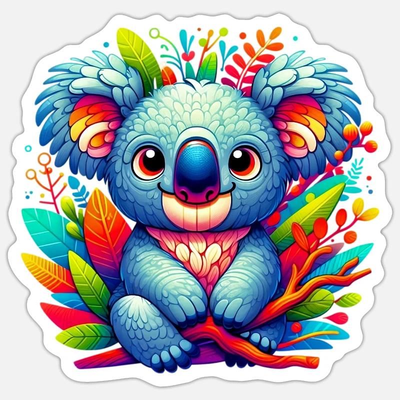 Koala - Sticker taille S (10 x 10 cm) - blanc mat