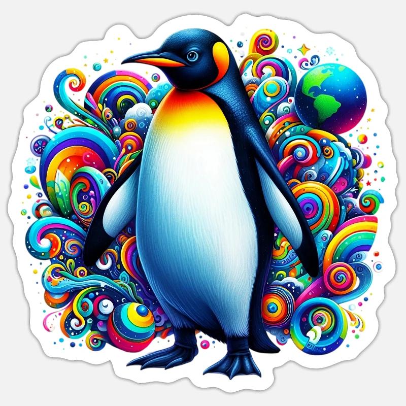 Pinguin - Sticker Größe S (10 x 10 cm) - Mattweiß