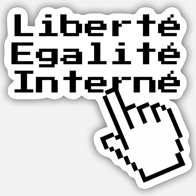 Internet - Sticker taille S (10 x 10 cm) - blanc mat